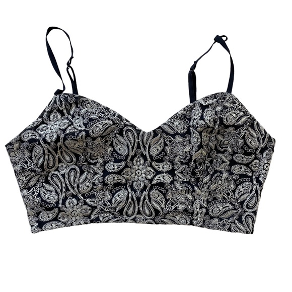 Urban Outfitters Staring at Stars Embroidered Bra Small Black and Gold - Picture 6 of 7